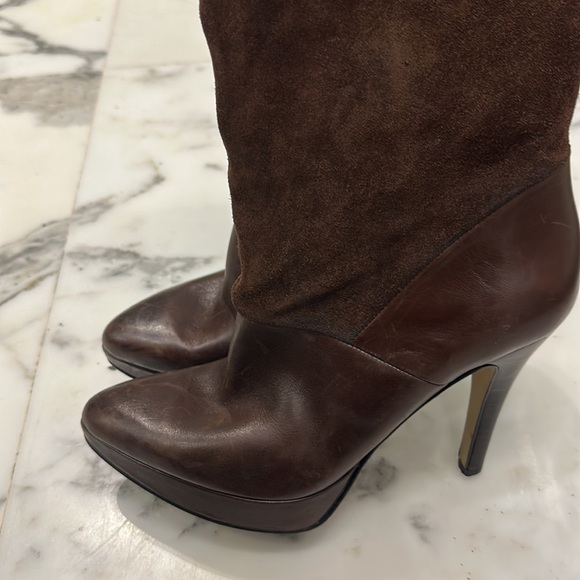 Pure Suede leather Chocolate Brown Knee high Boots in great condition! Size UK 4 - Picture 8 of 17